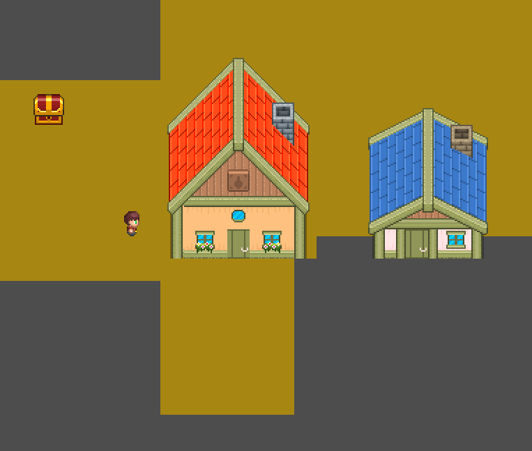 A screenshot of a really elementary version of the game within Godot.